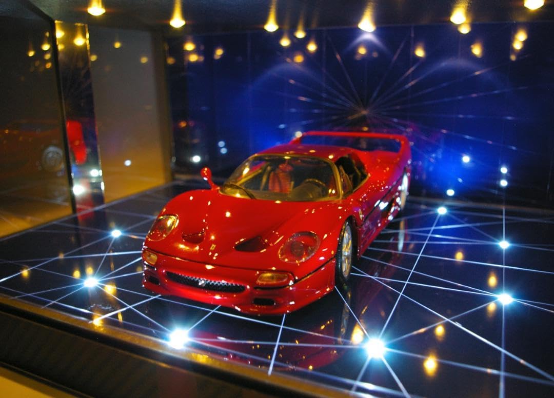 かおりこオーダー品・コバルトブルー幾何学・ディスプレーBOX/ネオジオラマ 1/18展示可能・コバルトブルー幾何学・ディスプレーBOX / ネオジオラマ